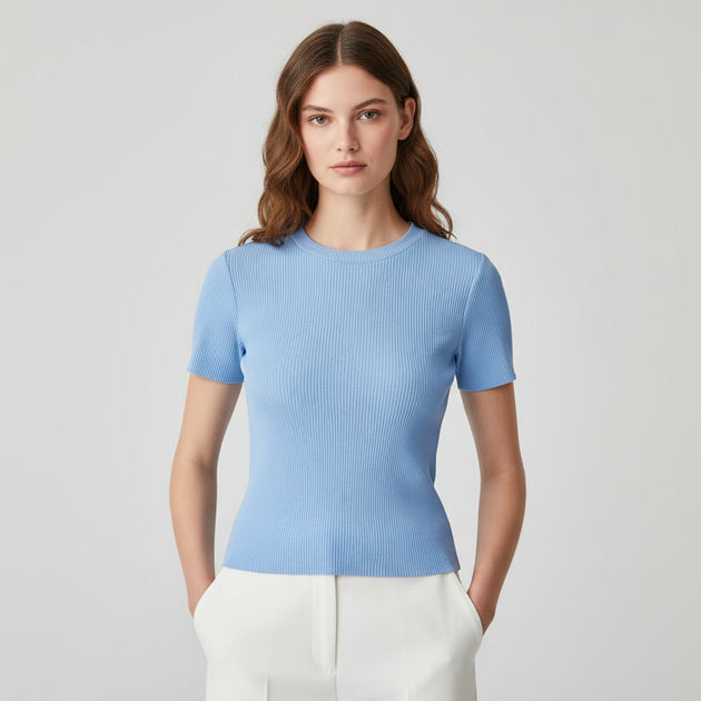 Short Sleeve Plisse Top