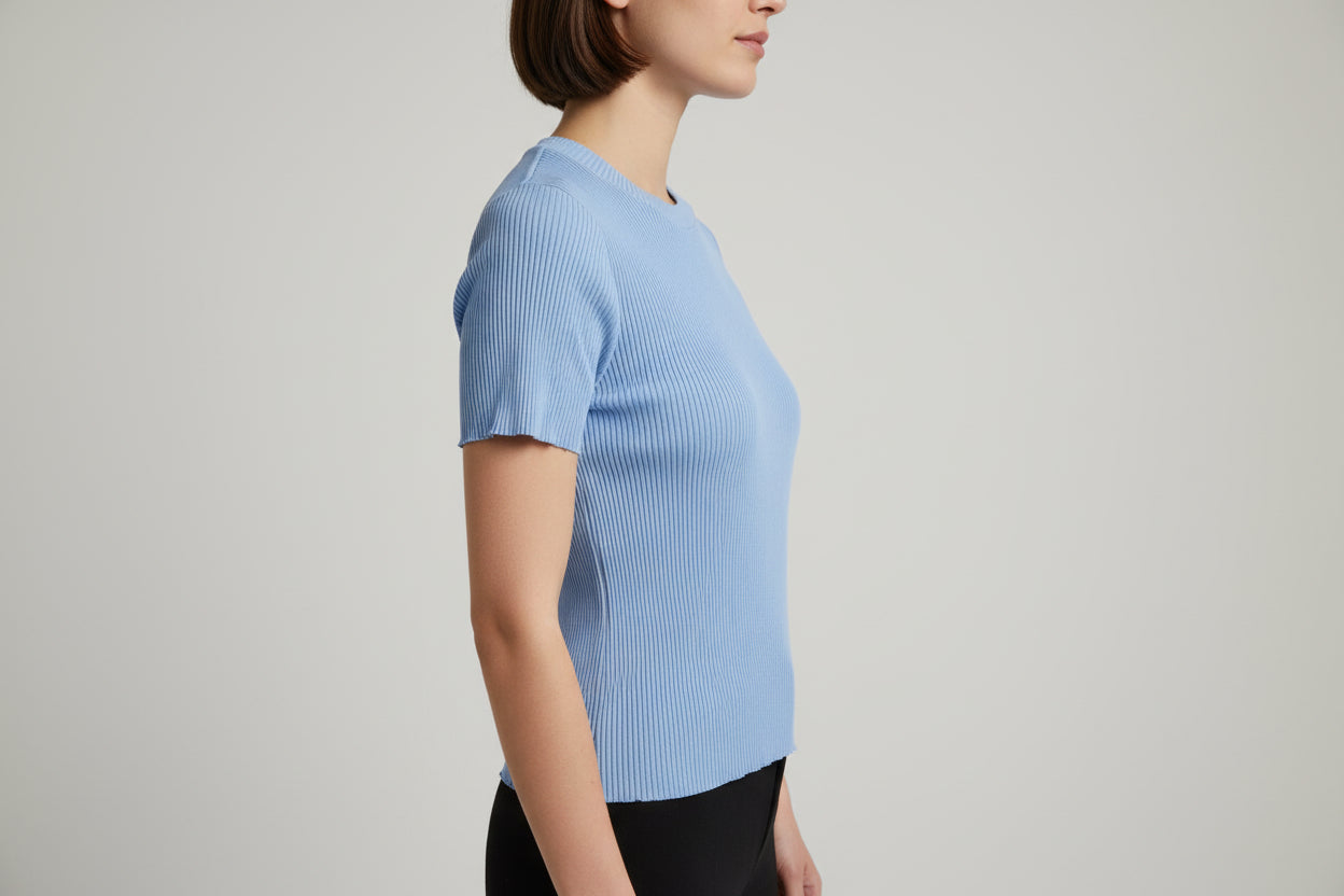 Short Sleeve Plisse Top