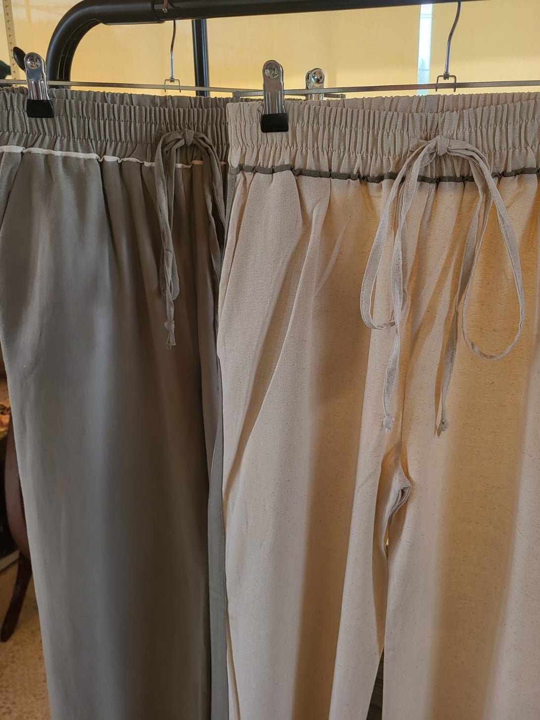 Linen Pant Beige & Olive Green
