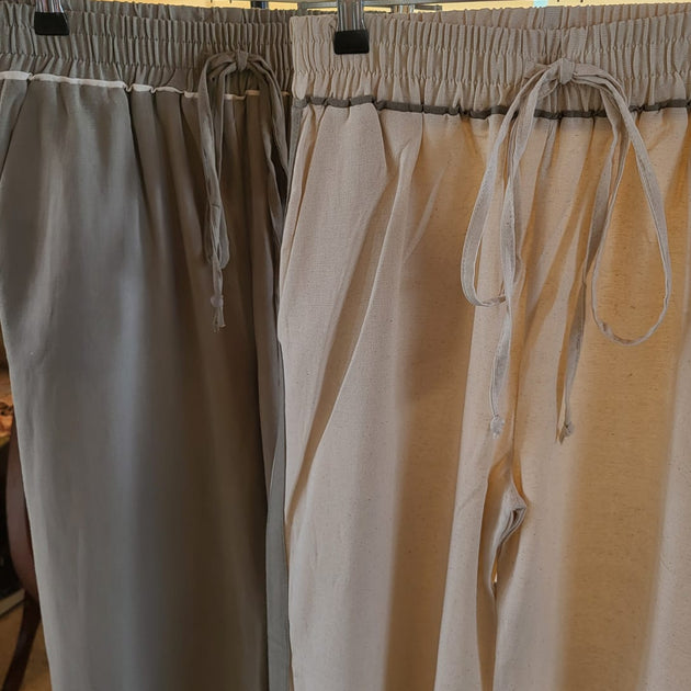 Linen Pant Beige & Olive Green