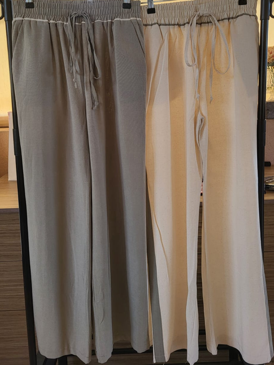 Linen Pant Beige & Olive Green