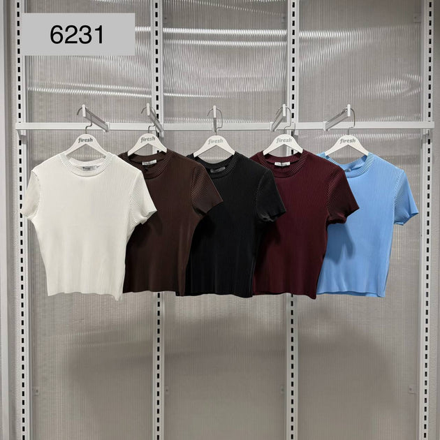 Short Sleeve Plisse Top