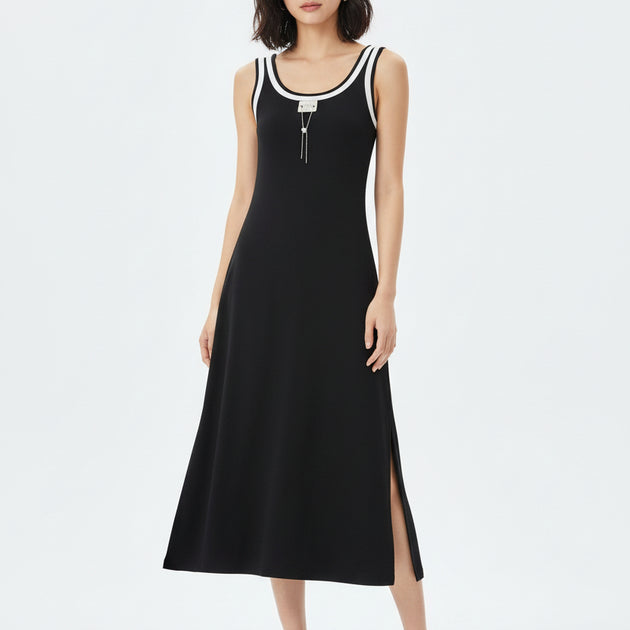 Casual Black & White Dress