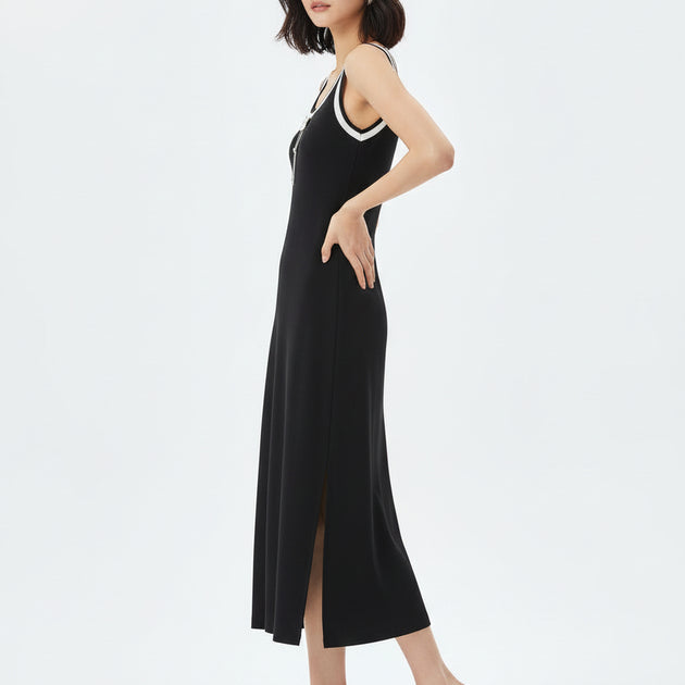 Casual Black & White Dress