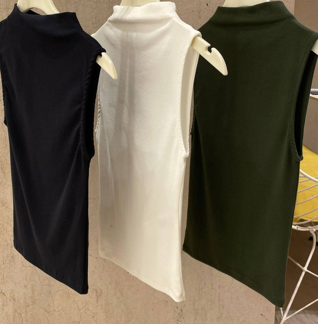 Sleeveless high neck top