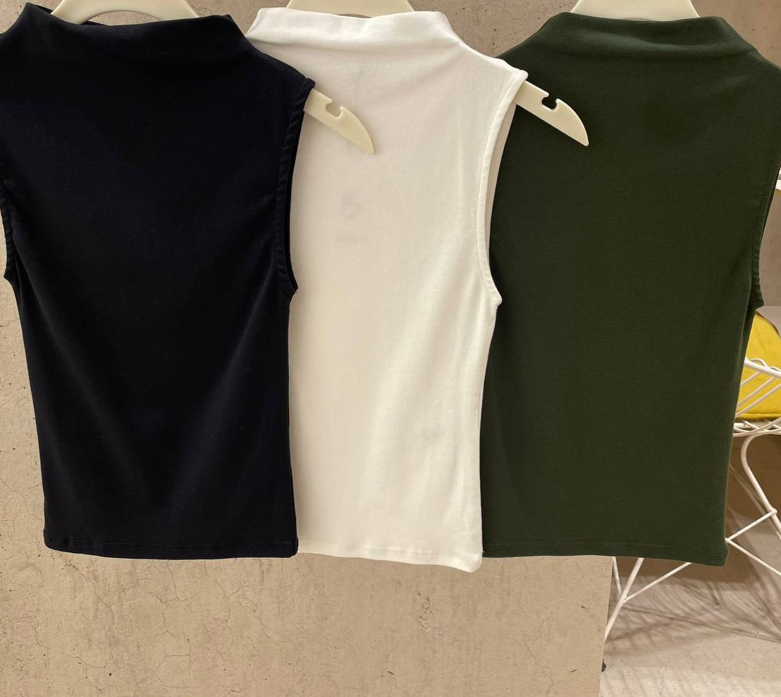 Sleeveless high neck top