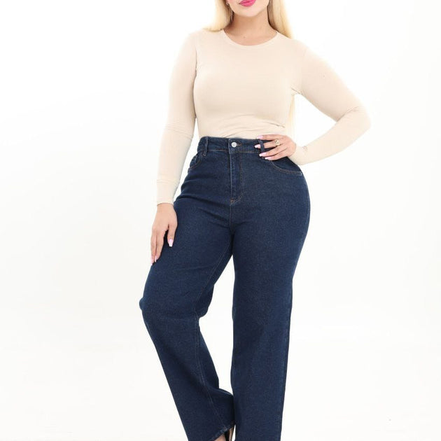 Plus Size Dark Blue Jeans
