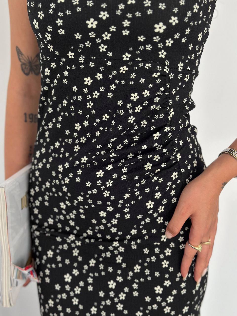 Floral Dress White & Black