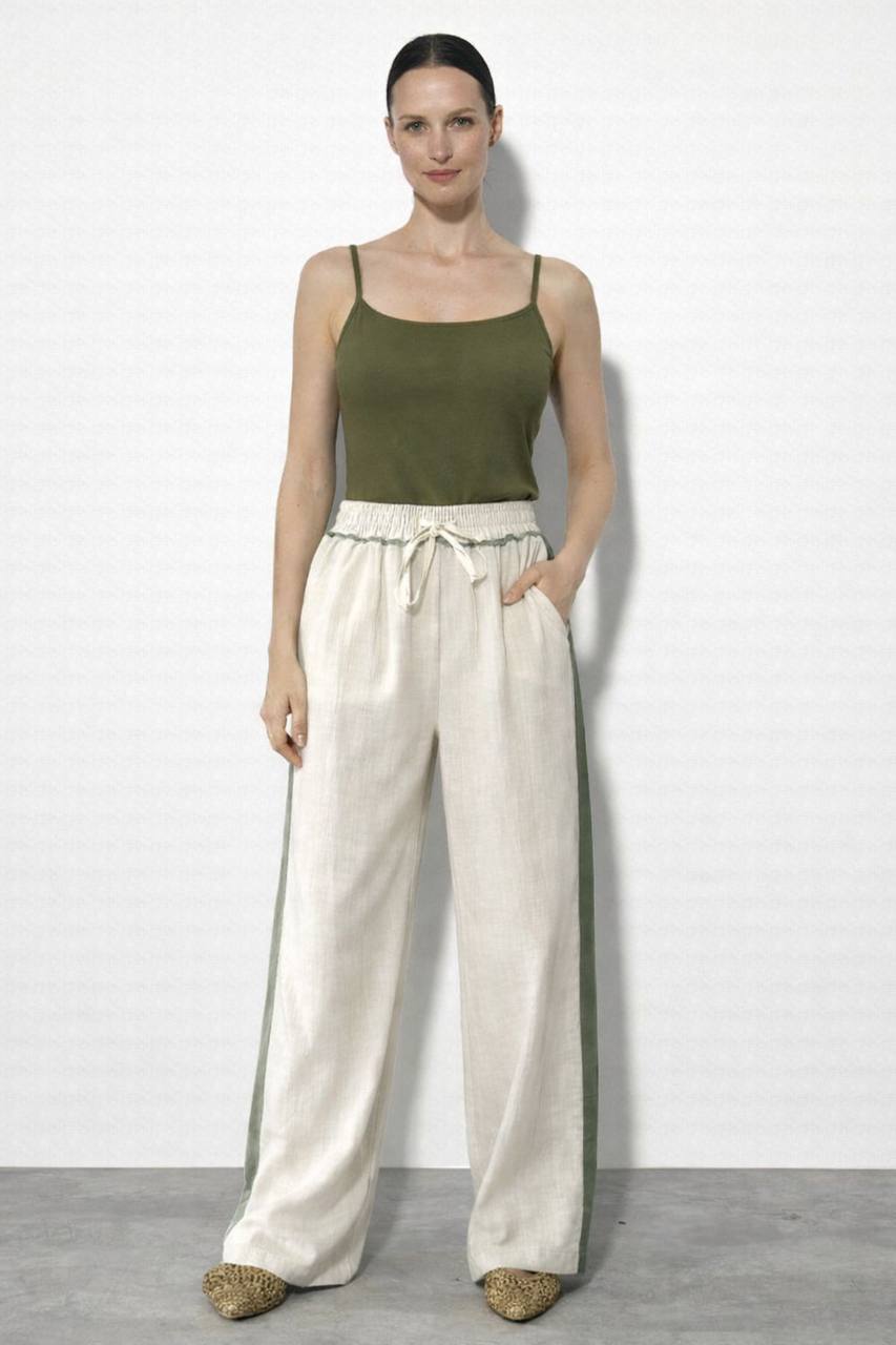 Linen Pant Beige & Olive Green