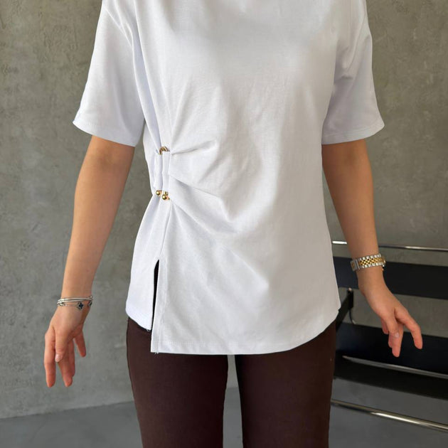 Round neck t-shirt with design