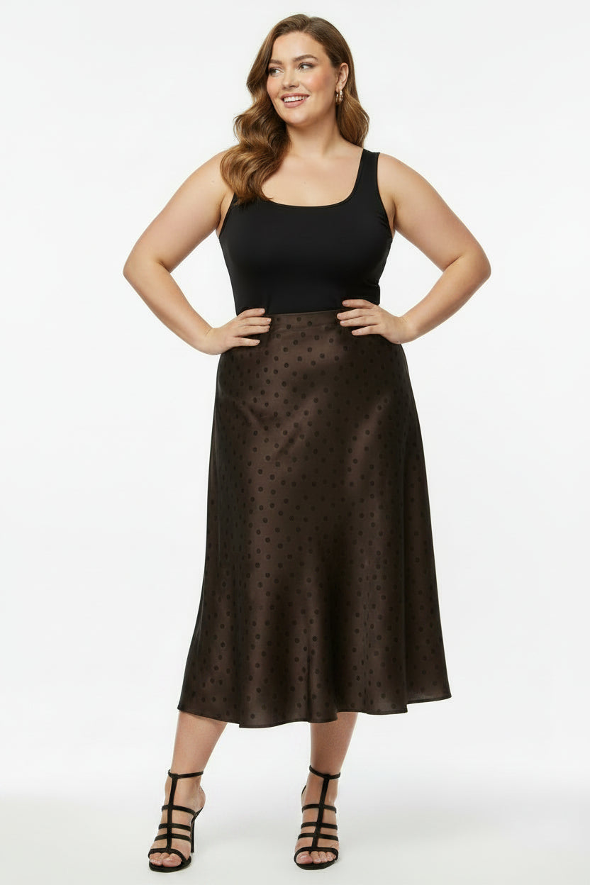 Satin Plus Size Skirt