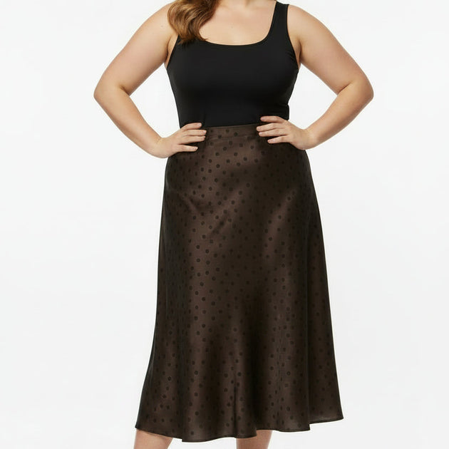 Satin Plus Size Skirt