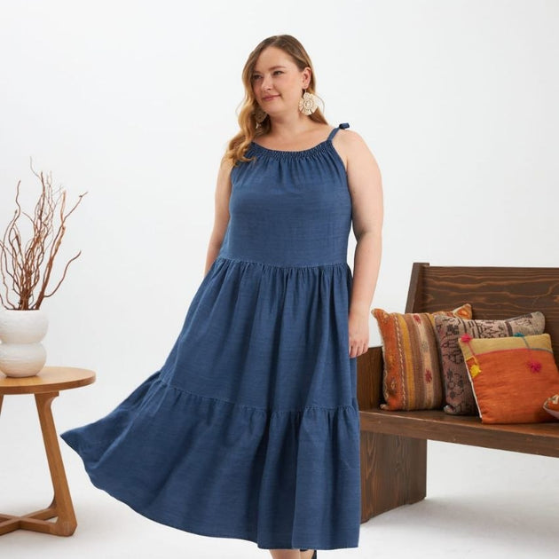 Trendy Plus Size Jeans Dress