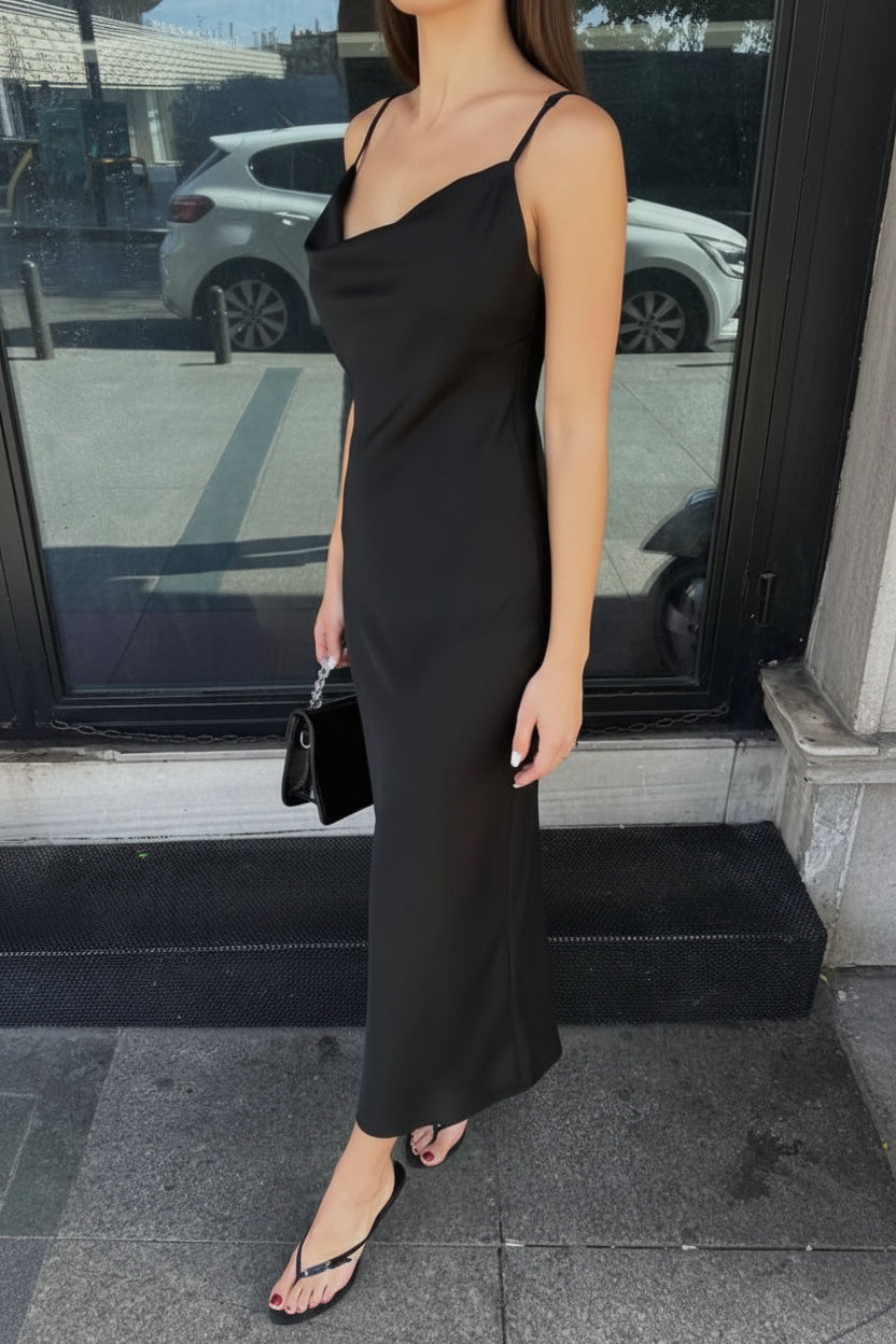 Black Satin Dress