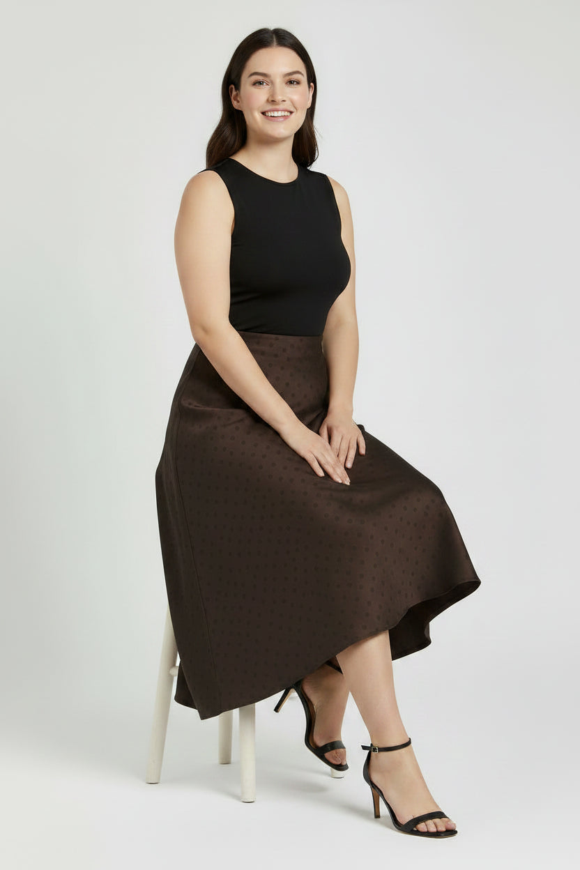 Satin Plus Size Skirt